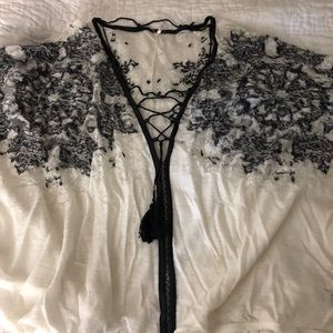 Free People Dreamcatcher Lace Up Poncho